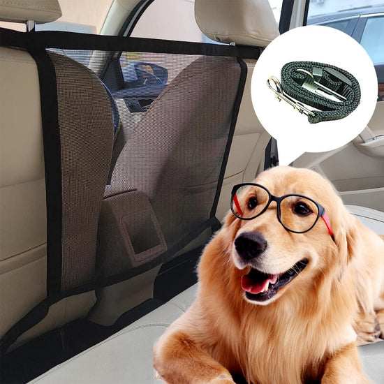 Car Dog Barrier Net for Backseat + Free Pet Leash