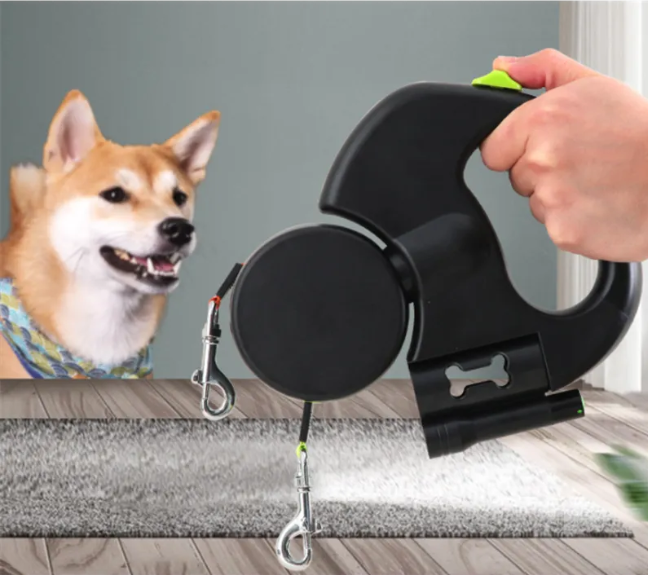 Fins, Feathers & Fur Auto Double Dog Leash