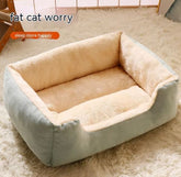 Soft, plush cat bed from Fins, Feathers & Fur, designed for warmth and comfort, featuring a cozy interior and cushioned walls for feline relaxation.