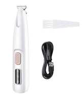 Pets paw trimmer with LED light by Fins, Feathers & Fur, showing a close-up of the device trimming a pet&